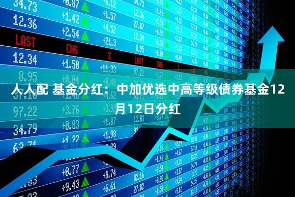人人配 基金分红：中加优选中高等级债券基金12月12日分红